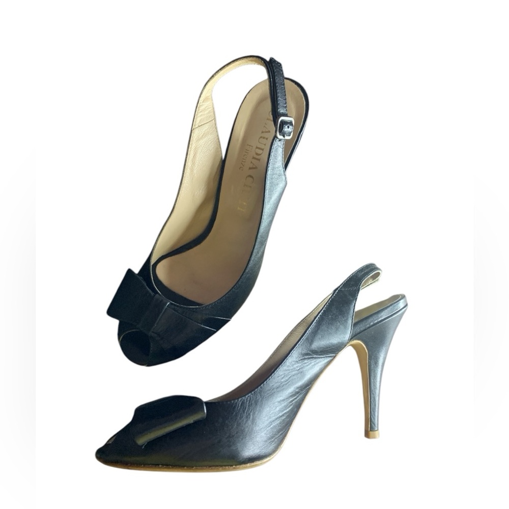 Claudia Ciuti Women’s Black Peep Toe Heels. Size 9